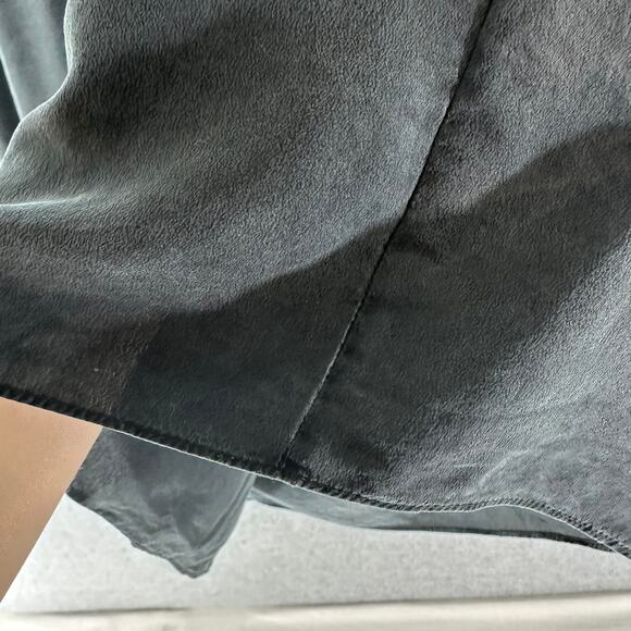 TIBI Women's sz 6 Black 100% Silk Blouse 3/4 length sleeves Loose Fit Y2K - Picture 5 of 9